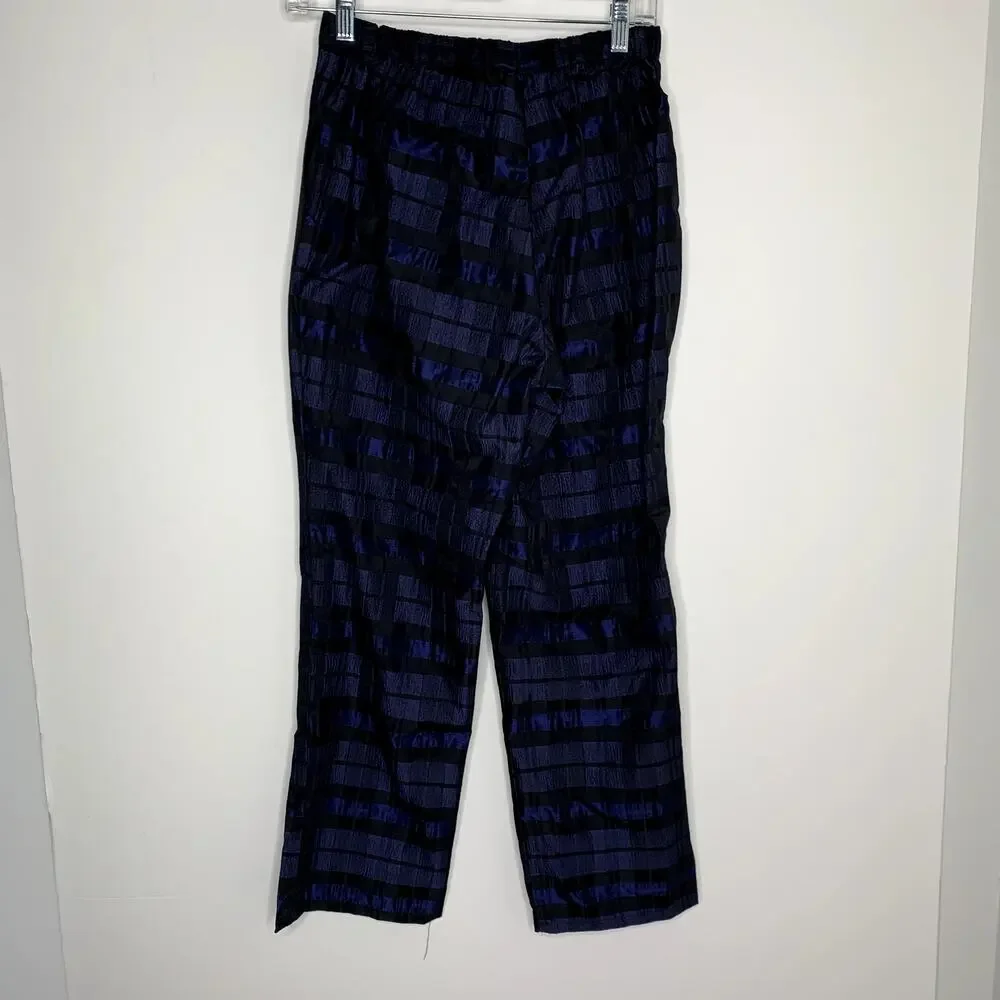 Ciao Lucia Pietro Woven Taffeta Pant Sapphire Womens Blue Size Small Made in La - Picture 3 of 13